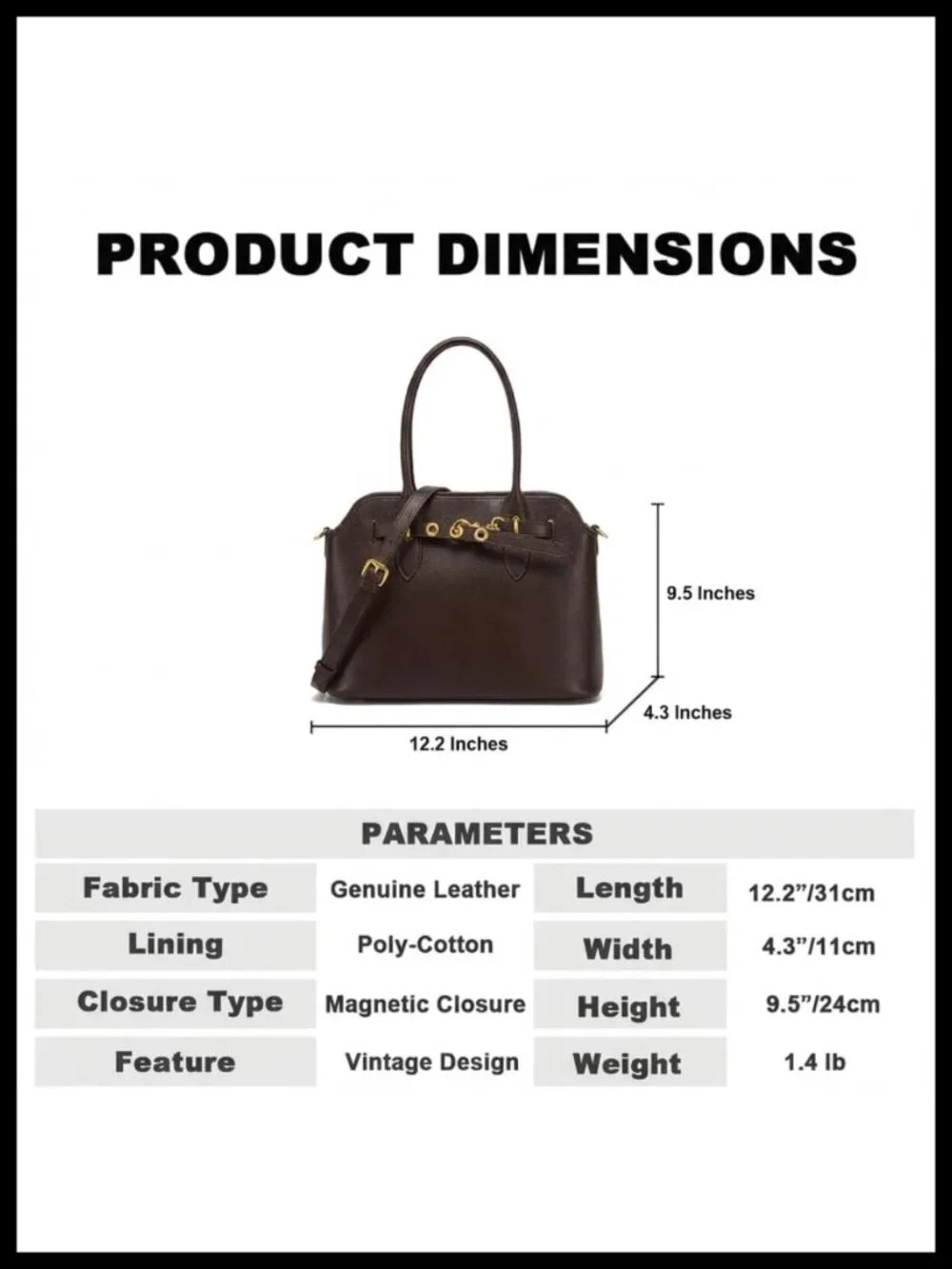 Genuine Cowhide Leather Satchel Handbag Top Handle Crossbody Purse